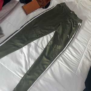 Olive green adidas joggers